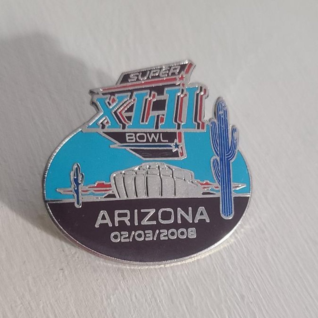 Super Bowl Xlii 2008 Football Game Lapel Pin  Arizona Souvenir Stadium Badge